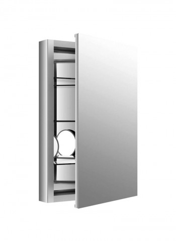 Slow-Close Medicine Cabinet With Magnifying Mirror Silver