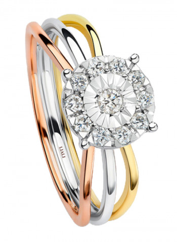 18K Gold Diamond Studded Band Ring