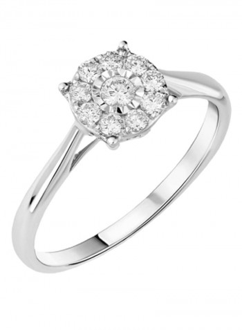18K White Gold Diamond Studded Ring