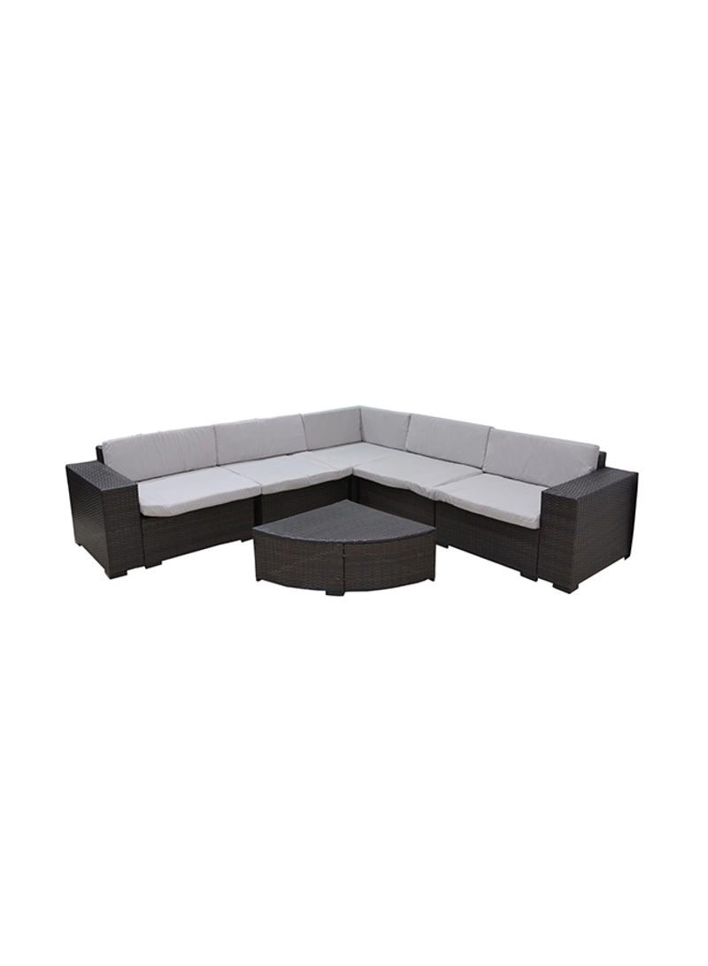 Garden Sofa Set 5 Person With Table - Seat & Back Cushion
