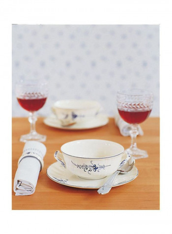 12-Piece Old Luxembourg Soup Cup With Saucer Set White/Blue/Black