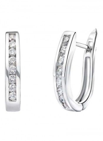 18K Gold Diamond Studded Petite Hoop Earrings