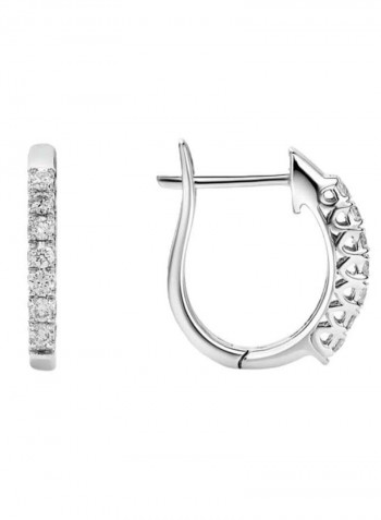 18K Gold Diamond Studded Petite Hoop Earrings