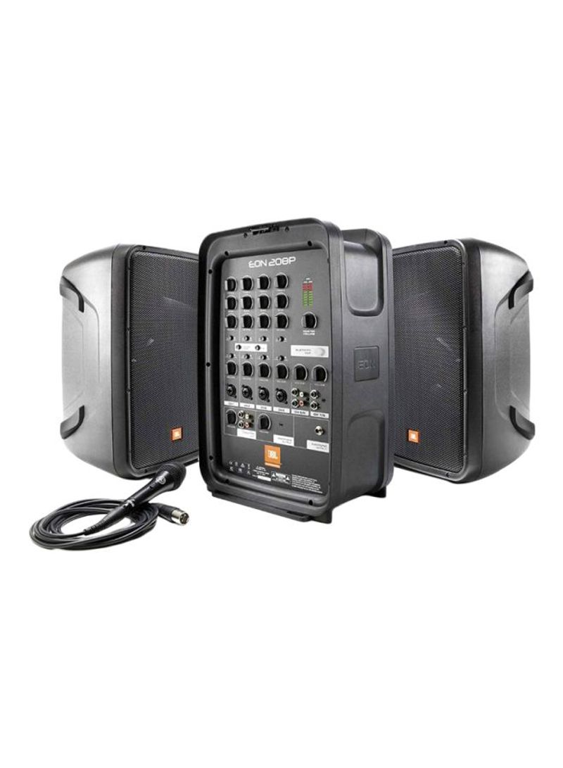 2-Way PA With Powered 8-Channel Mixer EON208P Black