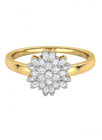 18K Gold Exquisite Design Peacock Diamond Ring