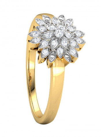 18K Gold Exquisite Design Peacock Diamond Ring