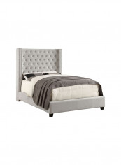 Aiden Platform Super King Bed Frame With Spring Mattress Grey 200x200cm
