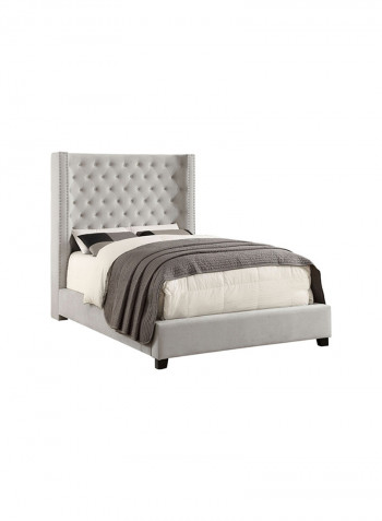 Aiden Platform Super King Bed Frame With Spring Mattress Grey 200x200cm
