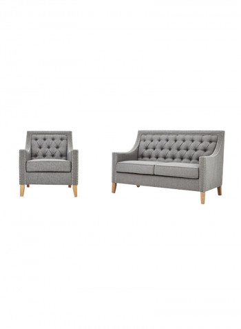 2-Piece Montpellier Sofa Set Light Grey