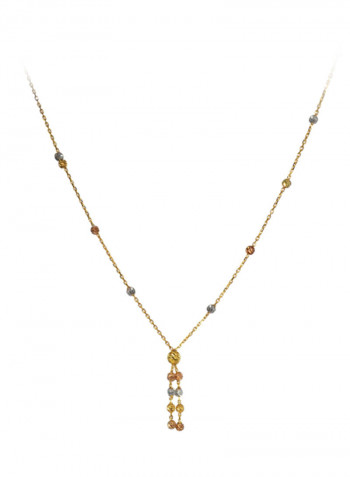 18 Karat Gold Laser Cut Balls Necklace