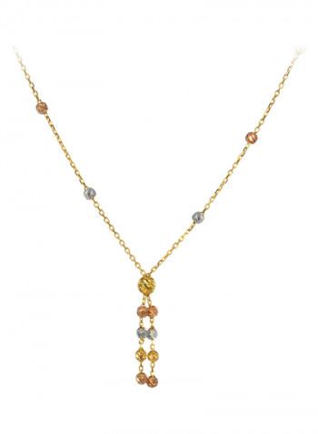 18 Karat Gold Laser Cut Balls Necklace