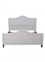 Livi Upholstered Bed Frame And Headboard Set With Mattress Grey 180 x 200centimeter