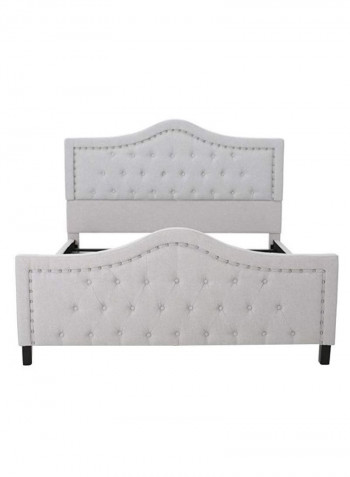 Livi Upholstered Bed Frame And Headboard Set With Mattress Grey 180 x 200centimeter