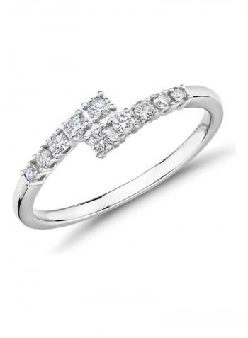 18 Karat White Gold Linear Wrap Diamond Ring