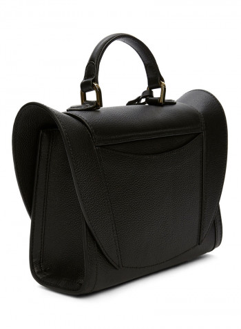 Leather W-Bag Black