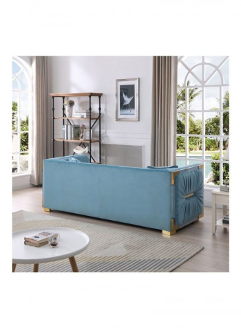 Annalisa 3-Seater Velvet Sofa With 2-Cushions Blue 230x88x77cm