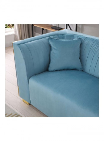 Annalisa 3-Seater Velvet Sofa With 2-Cushions Blue 230x88x77cm