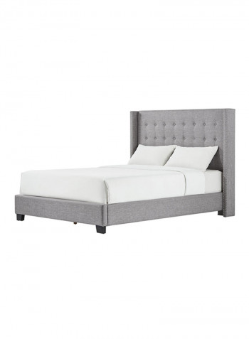 Melina Tufted Wingback Bed With Mattress Grey/White Super King