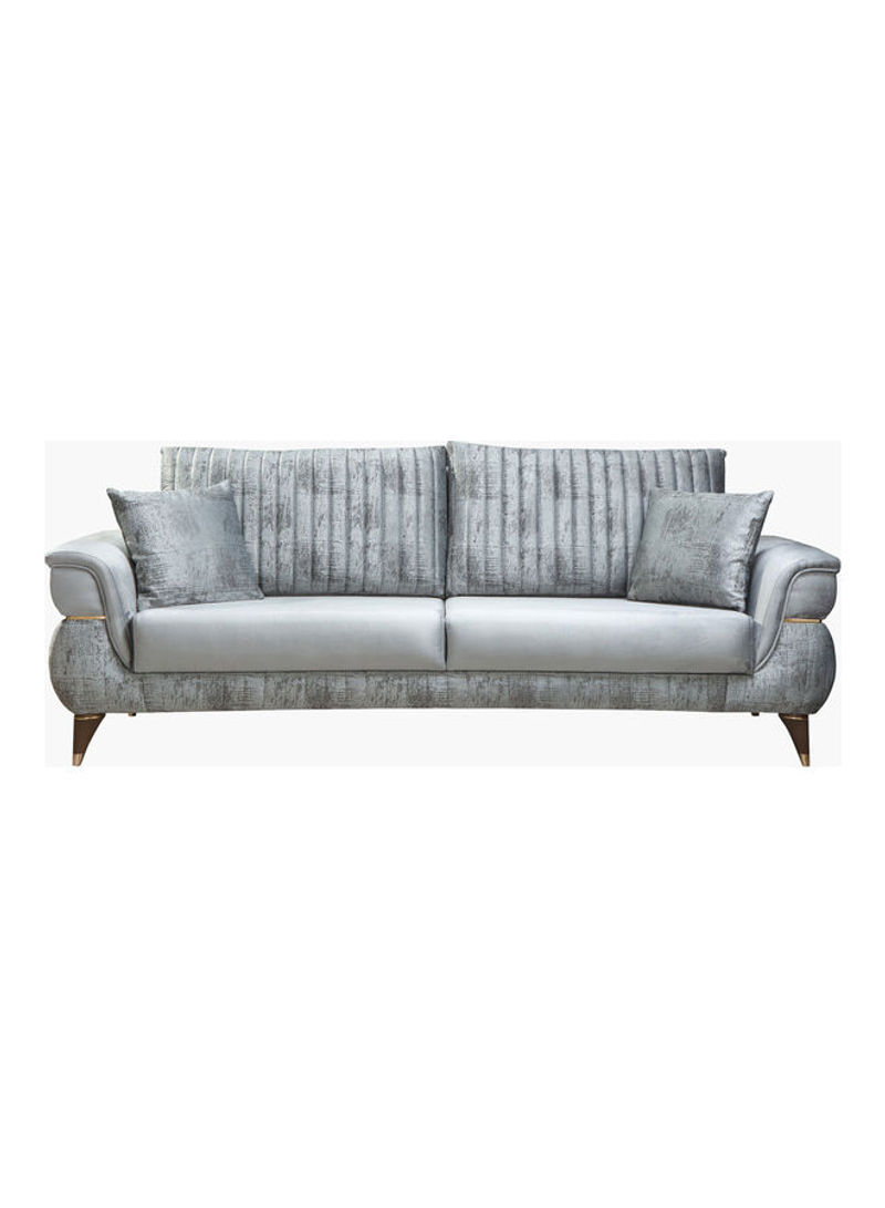 3-Seater Sofa Bed With Two Cushion Grey 230 x 175cm