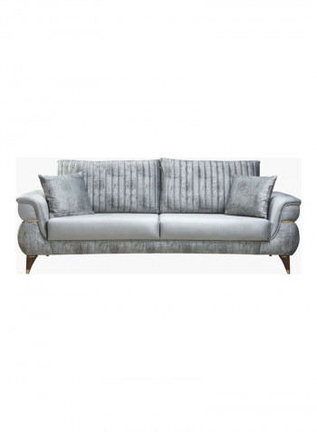 3-Seater Sofa Bed With Two Cushion Grey 230 x 175cm