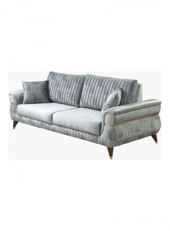 3-Seater Sofa Bed With Two Cushion Grey 230 x 175cm