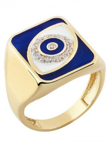 18K White Sapphire Gold Seemeye Ring