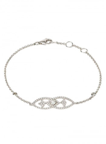 18K White Gold Diamond Chain Bracelet