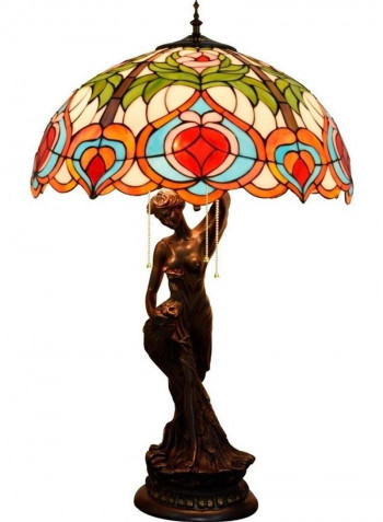 Retro Stained Glass Floor Lamp Multicolour 83 x 52 x 52centimeter