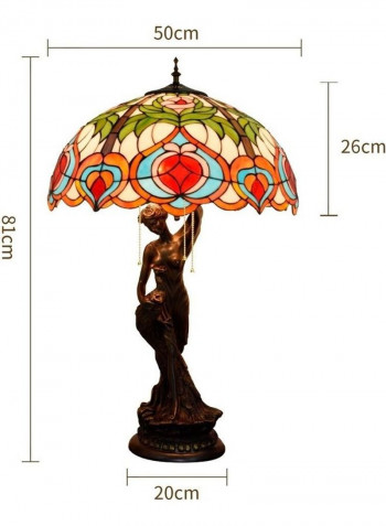 Retro Stained Glass Floor Lamp Multicolour 83 x 52 x 52centimeter