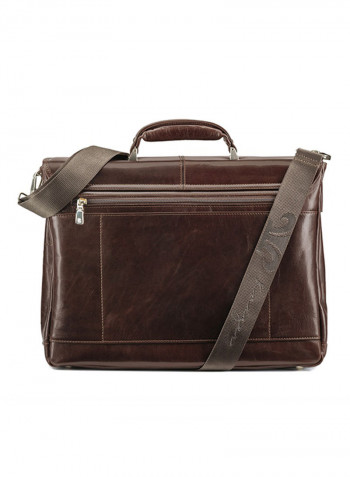 Stateman Leather Briefcase Bag Dark Brown