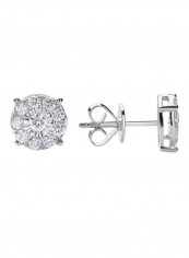 18K Gold Diamond Studded Memories Mirage Stud Earrings