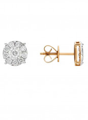 18K Gold Diamond Studded Memories Mirage Stud Earrings