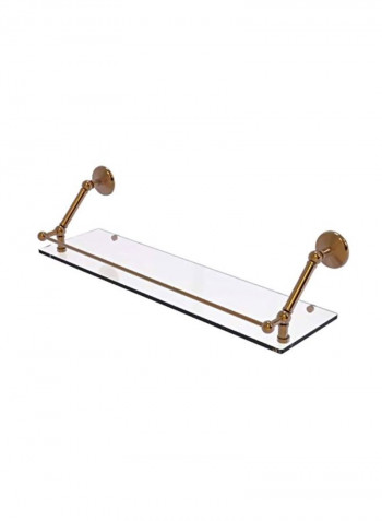 Prestige Monte Carlo Floating Gallery Rail Glass Shelf Clear/Gold 30inch