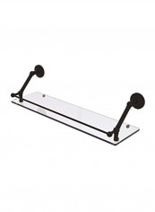 Prestige Que New Floating Gallery Rail Glass Shelf Black/Clear 30inch