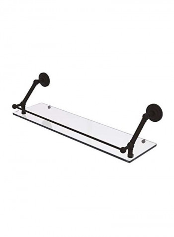 Prestige Que New Floating Gallery Rail Glass Shelf Black/Clear 30inch