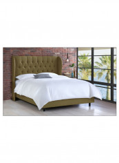 Tufted Upholstered Bed With Mattress Olive 200 x 200centimeter