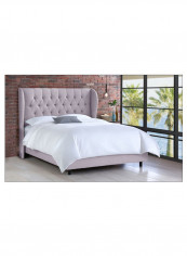 Tufted Upholstered Bed With Mattress Smoke 200 x 200centimeter