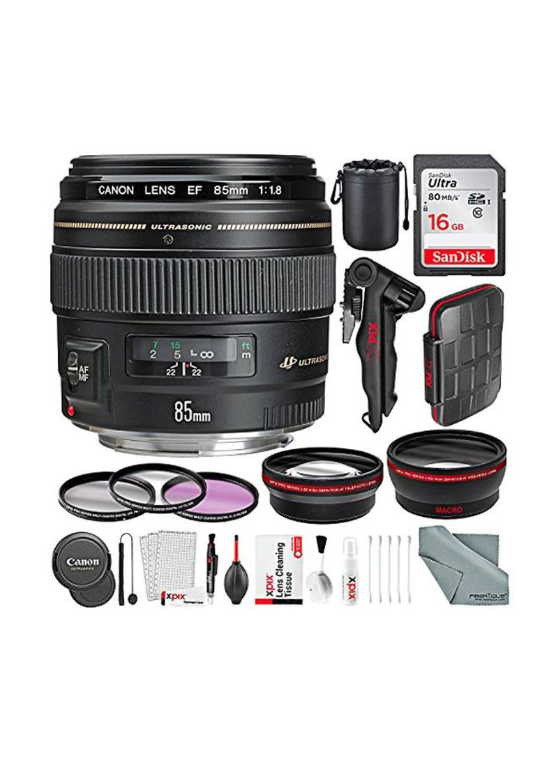EF 85mm f/1.8 USM Lens For Canon With Accessory Bundle Kit Multicolour