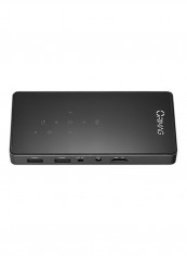 Mini Portable Video HD Input Auto Correction DLP Home Theater Projector Black