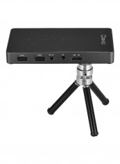 Mini Portable Video HD Input Auto Correction DLP Home Theater Projector Black