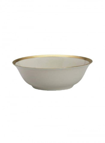 Crafted Serving Bowl White/Gold 11x11x5inch