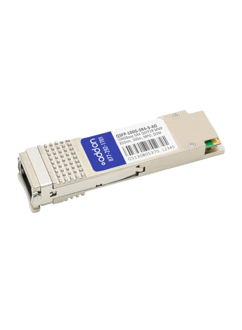 100GBase-SR4 Hot-Swappable QSFP28 Transceiver Silver