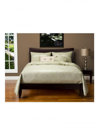 6-Piece Sparkly Herb Duvet Set Polyester Green/Beige