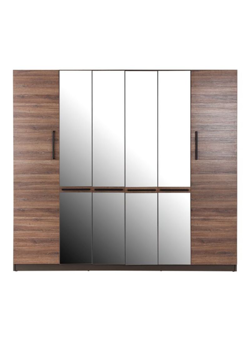 Eros 6-Door Wardrobe Beige/Grey 243x60x218centimeter