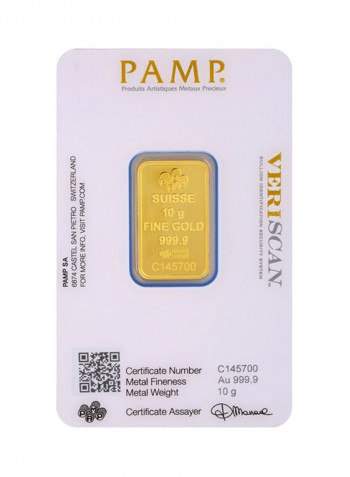 24 Karat Swiss Pamp Gold Bar