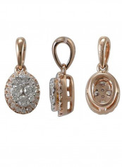 18 Karat Rose Gold 0.32 Carat Diamond  Solitaire look Pendant