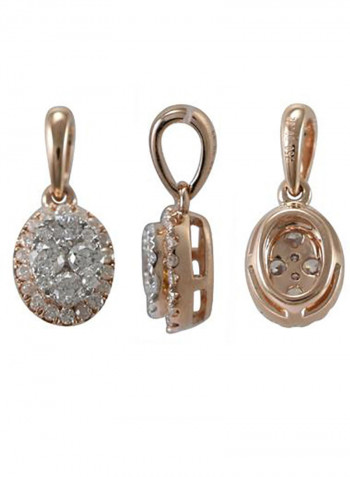 18 Karat Rose Gold 0.32 Carat Diamond  Solitaire look Pendant
