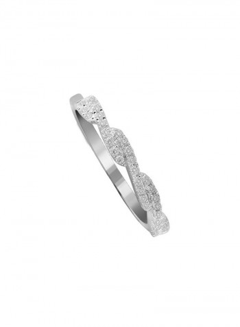 14 Karat White Gold Diamond Studded Ring