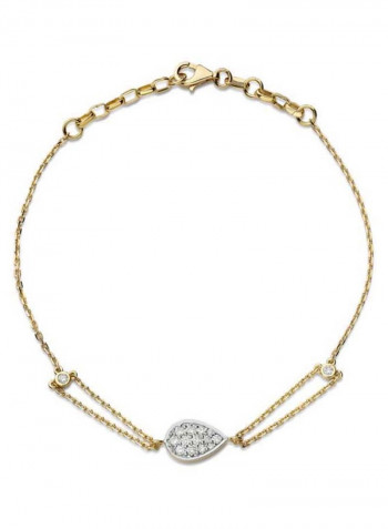 18K Gold Pear Shape Diamond Studded Bracelet
