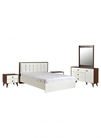 5-Piece Royal King Bedroom Set White 180x200cm